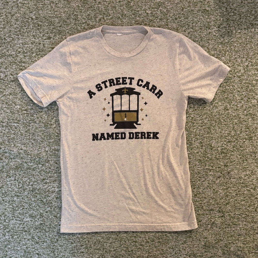 Derek Carr. Saints. Street Carr named Derek t-shirt from Fleurty Girl in NOLA.